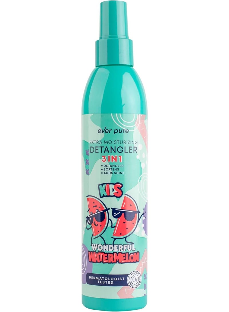 ever pure Extra Moisturizing For Kids Hair Detangler, 3 IN 1, Detangles, softens, Adds Shins, Wonderful WaterMelon 250m - Image 1